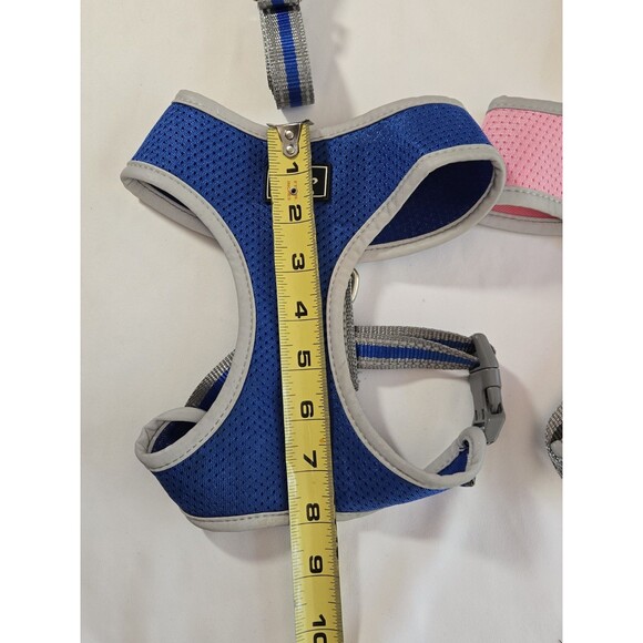 Soft Mesh Adjustable Dog Harness & Leash Set – Medium, Breathable, Pink & Blue - Picture 5 of 10